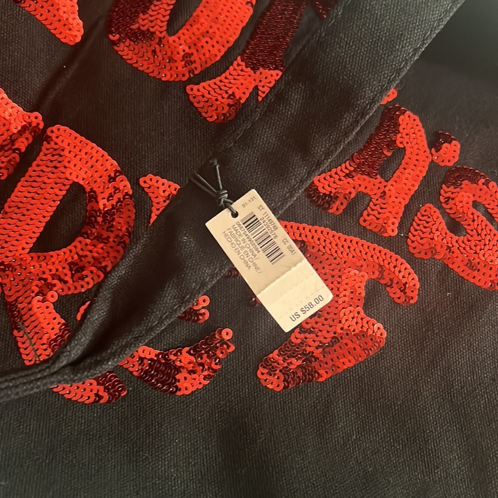 Victorias secrete tote bag beach bag red sequins cute black and red tote bag.nwt - Picture 6 of 16